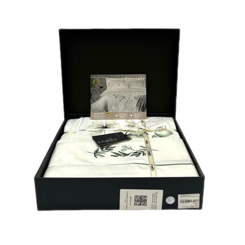 Постельное белье Sarev LEANDRA JAKARLI хлопковый сатин beyaz евро, фото, фотография