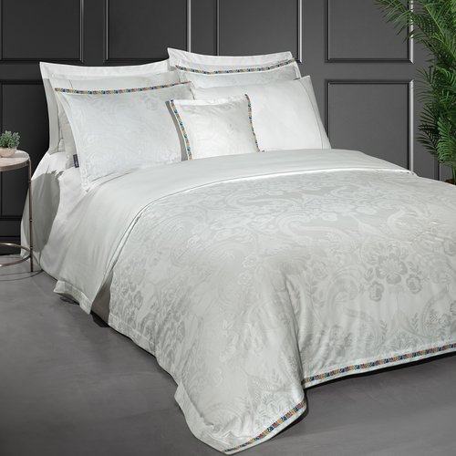 Постельное белье Sarev SHAKIRA JAKARLI хлопковый сатин beyaz евро, фото, фотография