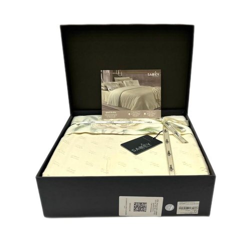 Постельное белье Sarev LORENT JAKARLI хлопковый сатин делюкс ekru евро, фото, фотография