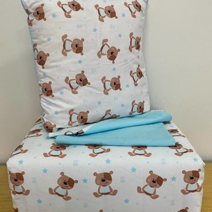 Детское постельное белье в кроватку с одеялом и подушкой Maison Dor BEBICO SNOOPY хлопковый сатин голубой