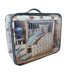 Детское постельное белье в кроватку с одеялом и подушкой Maison Dor BEBICO SNOOPY хлопковый сатин голубой, фото, фотография