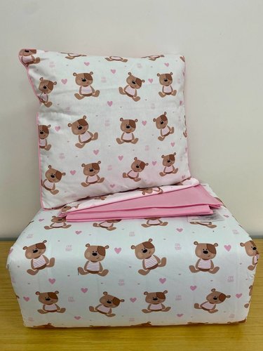 Детское постельное белье в кроватку с одеялом и подушкой Maison Dor BEBICO SNOOPY хлопковый сатин розовый, фото, фотография