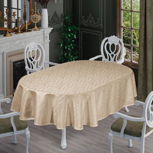 Скатерть овальная DO&CO NERGIS жаккард капучино 160х220