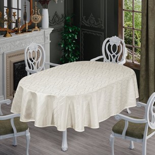 Скатерть овальная DO&CO NERGIS жаккард кремовый 160х220