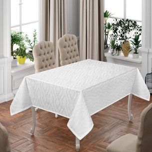 Скатерть прямоугольная DO&CO NERGIS жаккард белый 160х300