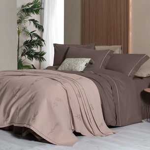 Постельное белье с покрывалом Sarev EVA ELDON хлопковый поплин mocha евро