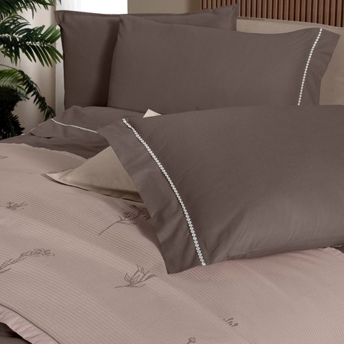 Постельное белье с покрывалом Sarev EVA ELDON хлопковый поплин mocha евро, фото, фотография