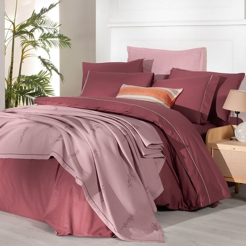Постельное белье с покрывалом Sarev EVA ELDON хлопковый поплин pembe евро, фото, фотография