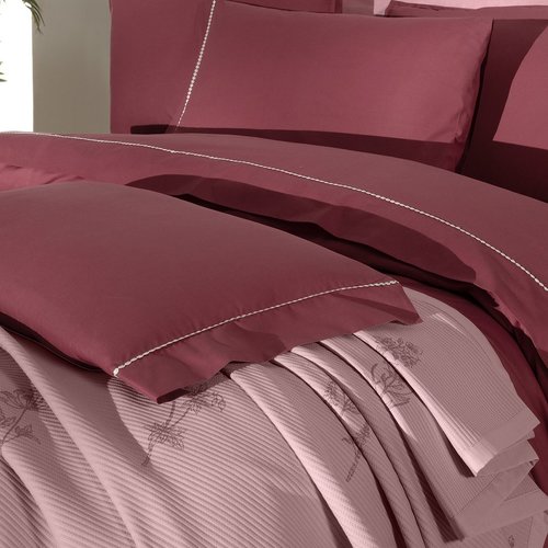 Постельное белье с покрывалом Sarev EVA ELDON хлопковый поплин pembe евро, фото, фотография