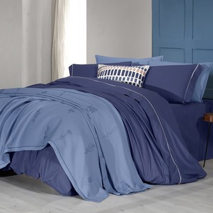 Постельное белье с покрывалом Sarev EVA ELDON хлопковый поплин mavi евро