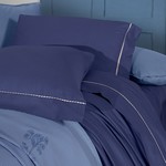 Постельное белье с покрывалом Sarev EVA ELDON хлопковый поплин mavi евро, фото, фотография