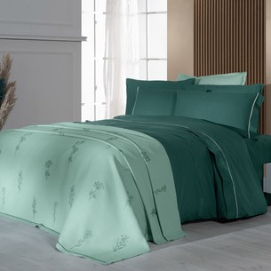 Постельное белье с покрывалом Sarev EVA ELDON хлопковый поплин yesil евро