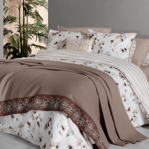 Постельное белье с покрывалом Sarev EVA JADON хлопковый поплин bej евро