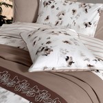 Постельное белье с покрывалом Sarev EVA JADON хлопковый поплин bej евро, фото, фотография