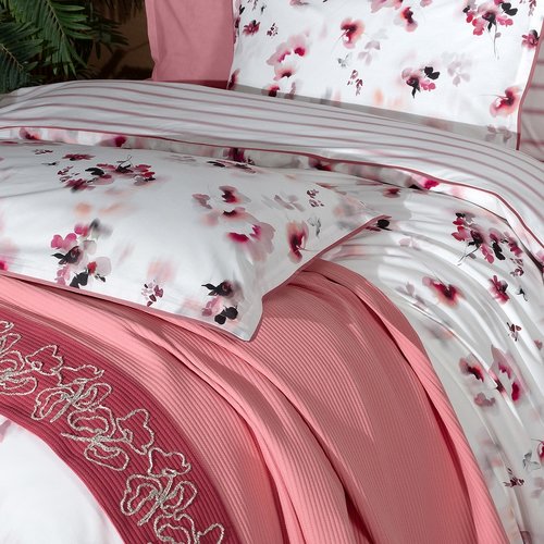 Постельное белье с покрывалом Sarev EVA JADON хлопковый поплин pembe евро, фото, фотография