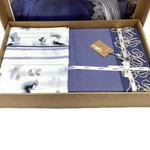 Постельное белье с покрывалом Sarev EVA JADON хлопковый поплин mavi евро, фото, фотография