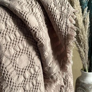 Плед-покрывало Karven CARMEN хлопковый муслин koyu kahve 220х240