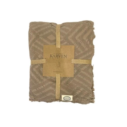 Плед-покрывало Karven CARMEN хлопковый муслин koyu kahve 220х240, фото, фотография
