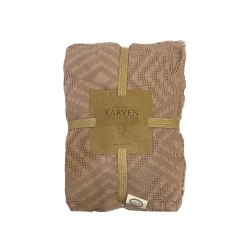 Плед-покрывало Karven CARMEN хлопковый муслин kahve 220х240, фото, фотография