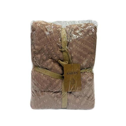 Плед-покрывало Karven CARMEN хлопковый муслин kahve 220х240, фото, фотография