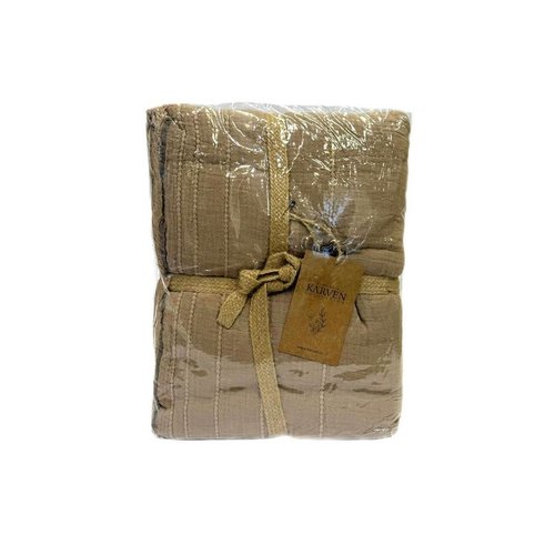 Плед-покрывало Karven IZGI хлопковый муслин koyu kahve 220х240, фото, фотография