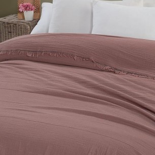 Плед-покрывало Karven IZGI хлопковый муслин rose 220х240