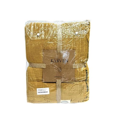 Плед-покрывало Karven IZGI хлопковый муслин hardal 220х240, фото, фотография