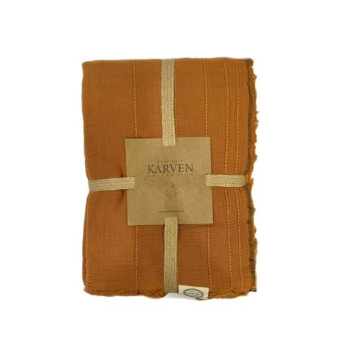 Плед-покрывало Karven IZGI хлопковый муслин tutun 220х240, фото, фотография
