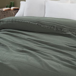 Плед-покрывало Karven IZGI хлопковый муслин yesil 220х240