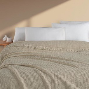 Плед-покрывало Karven SIMA хлопковый муслин bej 220х240