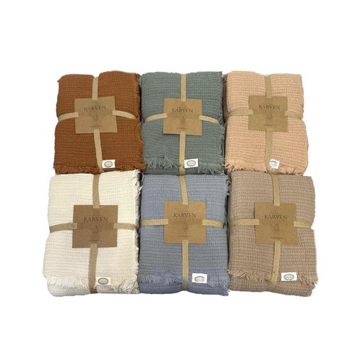 Плед-покрывало Karven SIMA хлопковый муслин bej 220х240, фото, фотография