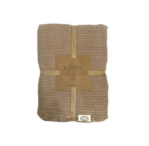 Плед-покрывало Karven SIMA хлопковый муслин koyu kahve 220х240, фото, фотография
