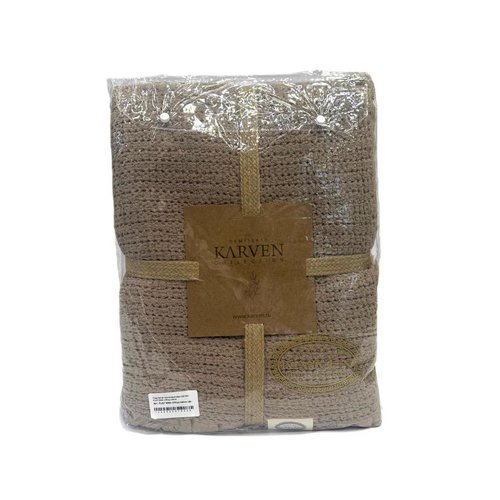 Плед-покрывало Karven SIMA хлопковый муслин koyu kahve 220х240, фото, фотография