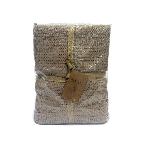 Плед-покрывало Karven SIMA хлопковый муслин koyu kahve 220х240, фото, фотография