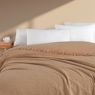 Плед-покрывало Karven SIMA хлопковый муслин kahve 220х240