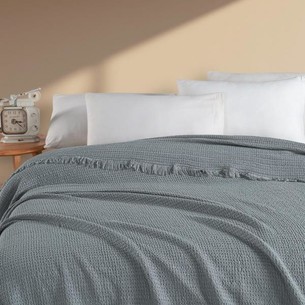 Плед-покрывало Karven SIMA хлопковый муслин gri 220х240