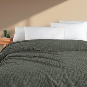 Плед-покрывало Karven SIMA хлопковый муслин yesil 220х240