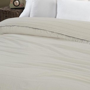 Плед-покрывало Karven IZGI хлопковый муслин beyaz 220х240