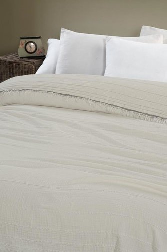 Плед-покрывало Karven IZGI хлопковый муслин beyaz 220х240, фото, фотография