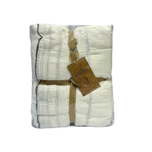 Плед-покрывало Karven IZGI хлопковый муслин beyaz 220х240, фото, фотография