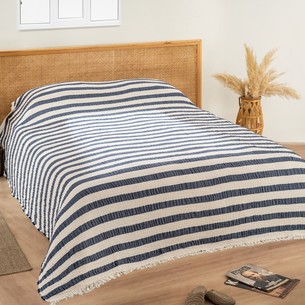 Плед-покрывало Karven LENA хлопковый муслин lacivert 220х240