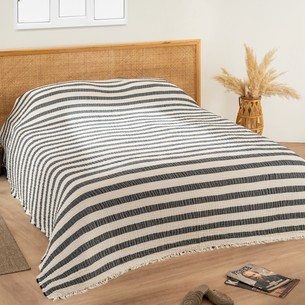 Плед-покрывало Karven LENA хлопковый муслин antrasit 220х240