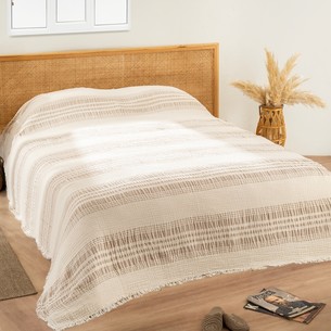 Плед-покрывало Karven TRUVA хлопковый муслин bej 220х240