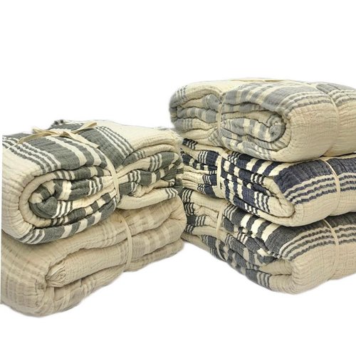 Плед-покрывало Karven TRUVA хлопковый муслин acik gri 220х240, фото, фотография