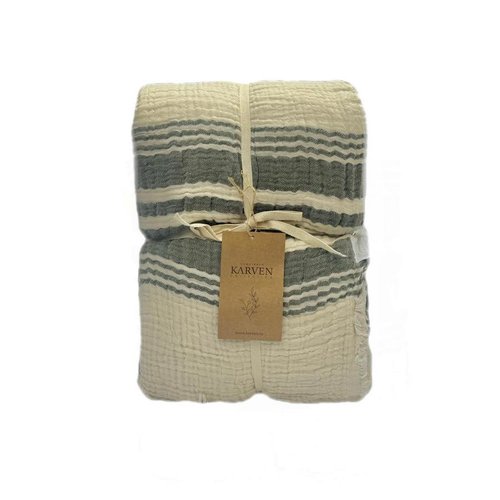 Плед-покрывало Karven TRUVA хлопковый муслин haki 220х240, фото, фотография