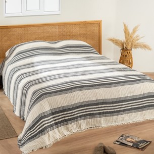 Плед-покрывало Karven TRUVA хлопковый муслин antrasit 220х240