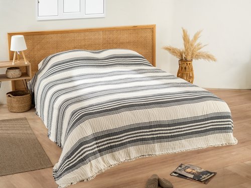 Плед-покрывало Karven TRUVA хлопковый муслин antrasit 220х240, фото, фотография