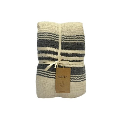 Плед-покрывало Karven TRUVA хлопковый муслин antrasit 220х240, фото, фотография