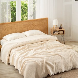 Плед-покрывало Karven CLASSICAL хлопковый муслин krem 220х240