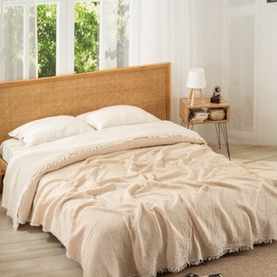 Плед-покрывало Karven CLASSICAL хлопковый муслин bej 220х240